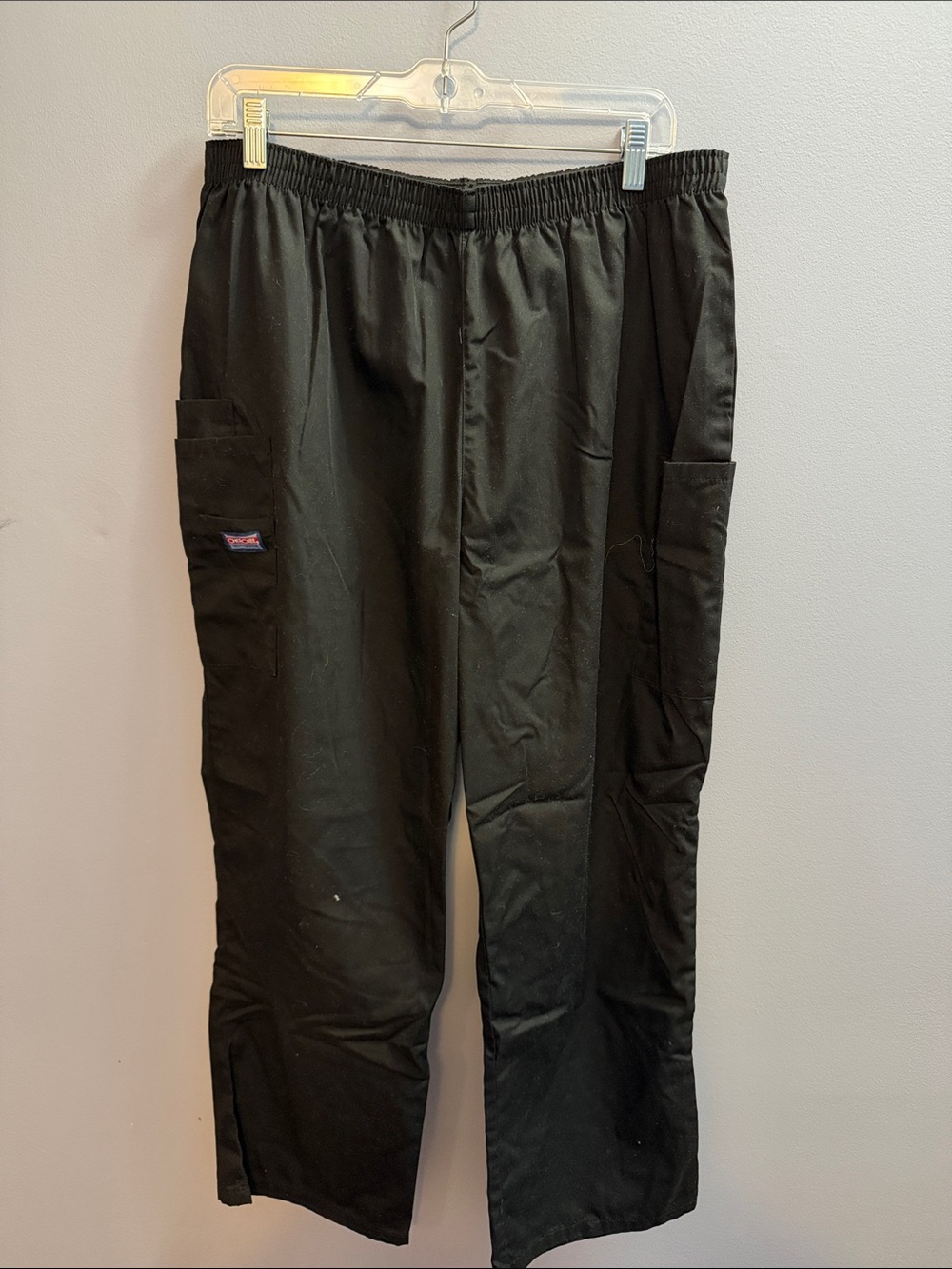 Cherokee Black Straight-Leg Cargo Scrub Pants